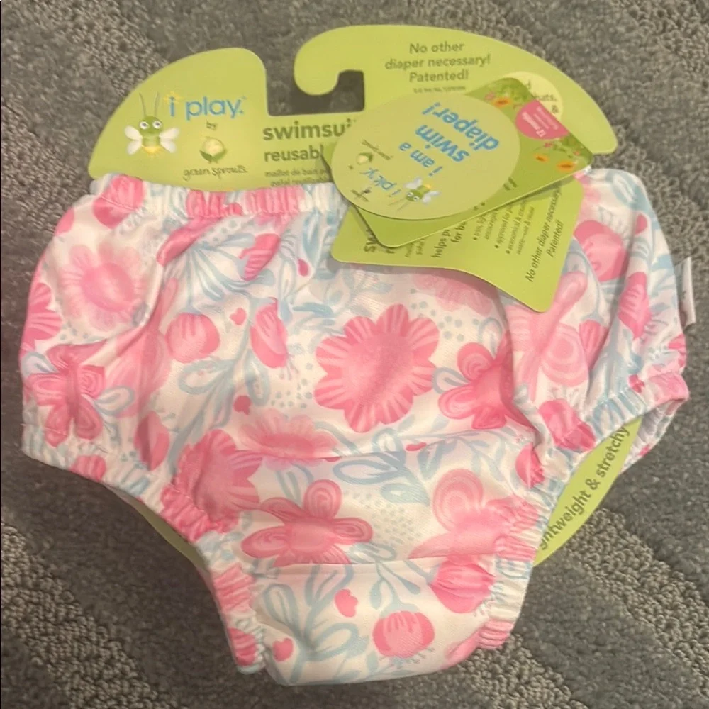 i play. by green sprouts Swim Diaper Set - Pink and Floral